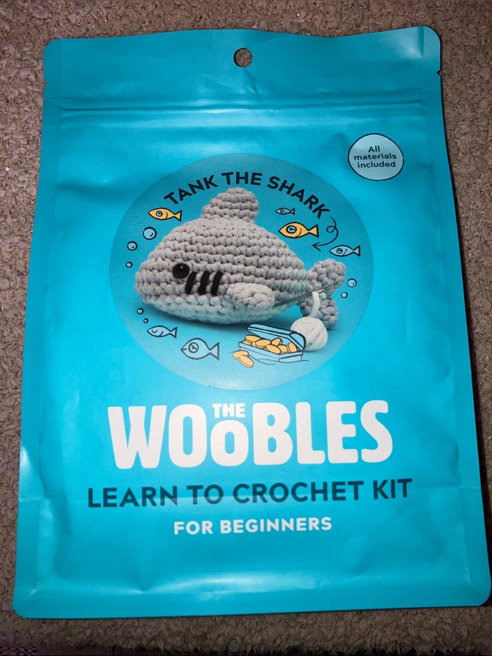 The Woobles "Tank the Shark" Crochet Kit - new unopened